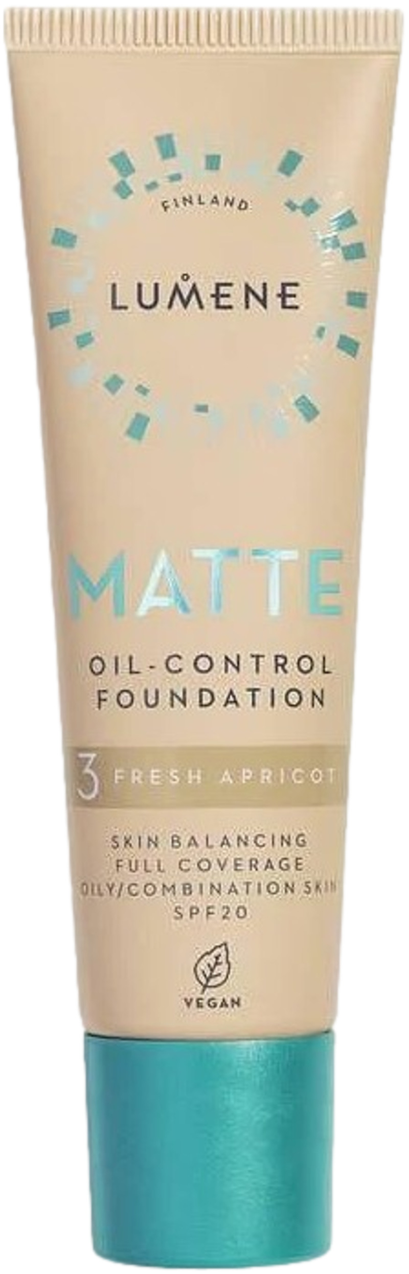Lumene Fond de ten de lunga durata Matte Oil Control, 03 Fresh Apricot, SPF20, 30 ml