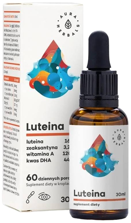 Luteină, zeaxantină, vitamina A și ulei de pește, picături, 30 ml, Aura Herbals