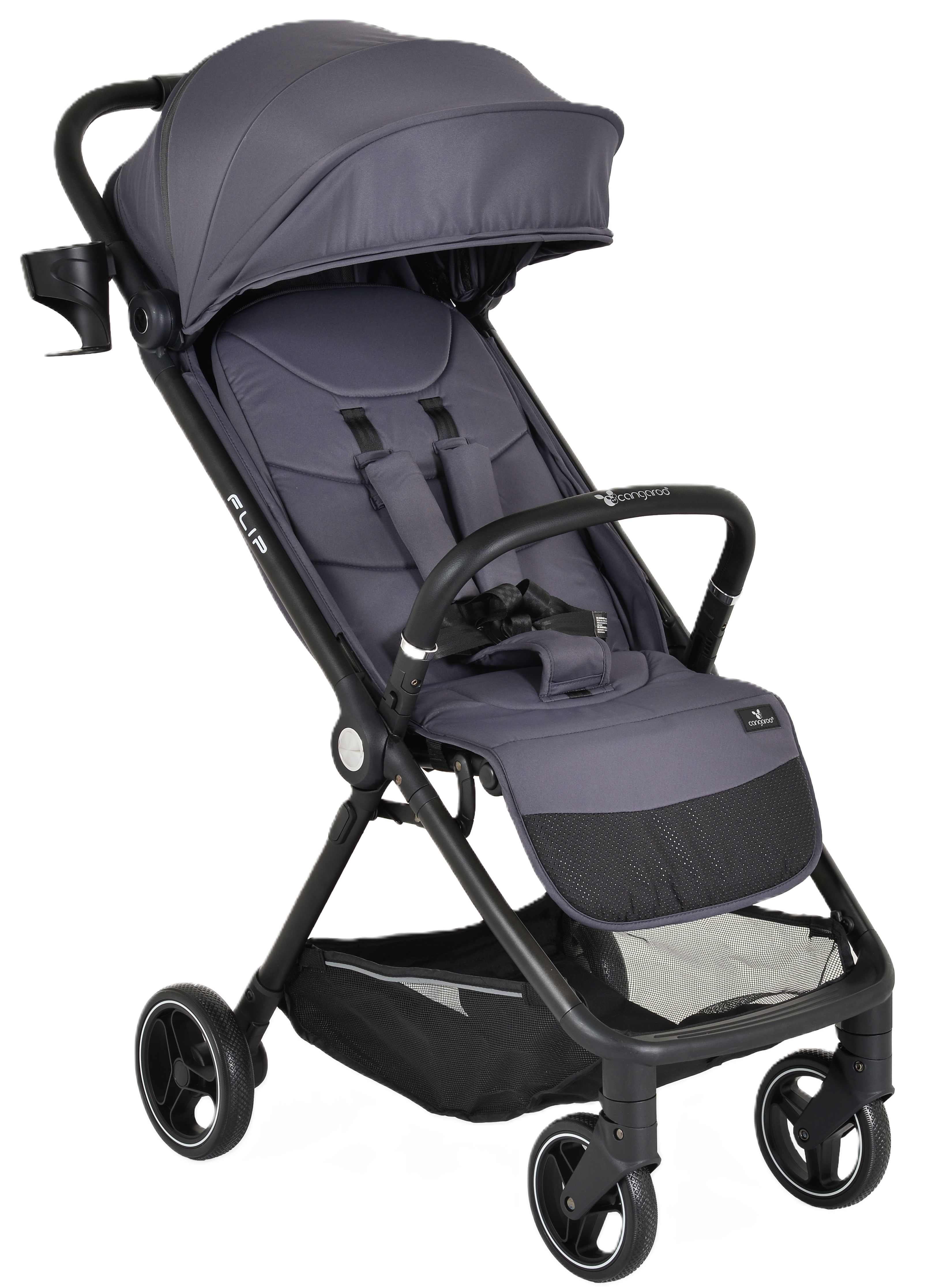Cărucior de vară Cangaroo - Flip, Obsidian grey