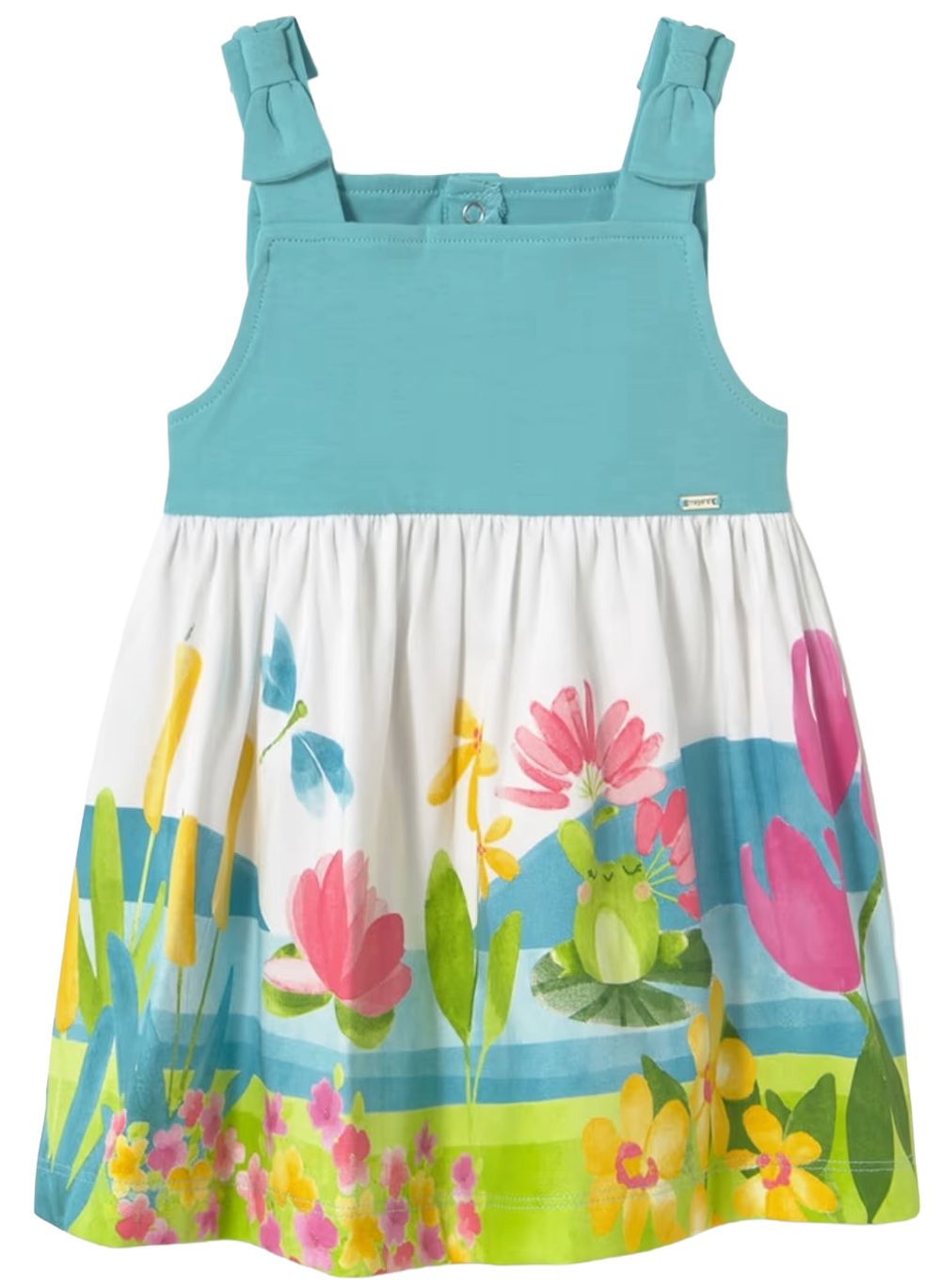 Rochie de vară fără mâneci Mayoral – cu motive marine, verde, 9 luni