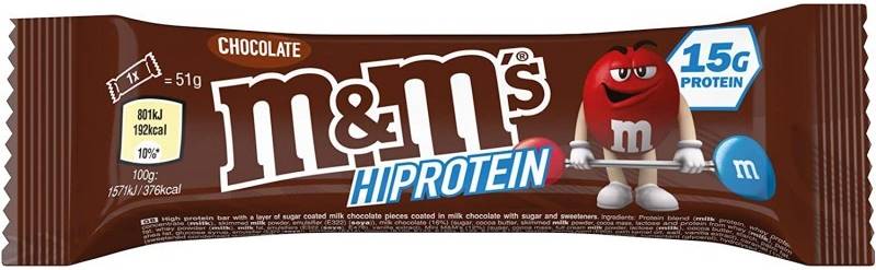 M&M's Hi Protein, ciocolată, 51 g, Mars Protein