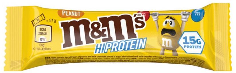 M&M's Hi Protein, ciocolată și arahide, 51 g, Mars Protein