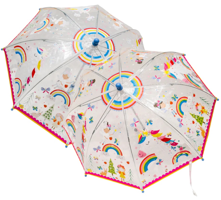 Umbrelă magică Floss and Rock - Zâna Curcubeu, transparentă