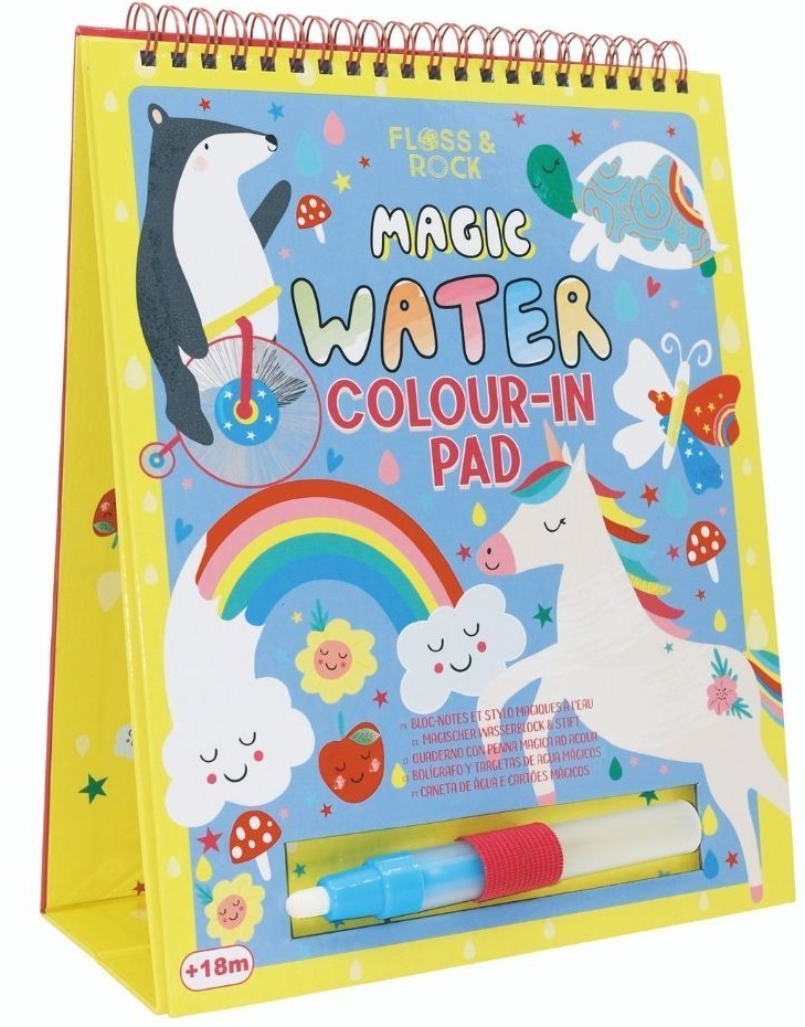 Carduri magice pentru colorat cu apa Floss&Rock - Zana curcubeului, 6 buc.