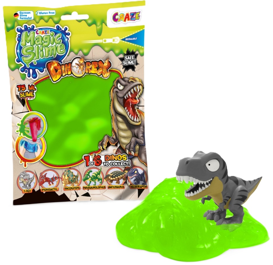 Slime magic Craze - Dinozauri, cu figurină surpriză, 75 ml, sortiment
