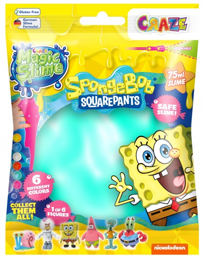 Slime magic Craze - SpongeBob, cu figurină surpriză, 75 ml, sortiment
