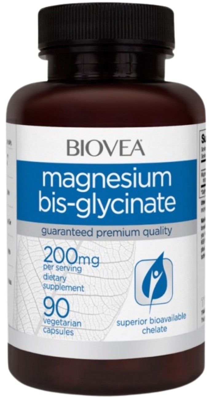 Magnesium Bis-Glycinat, 200 mg, 90 capsule, Biovea
