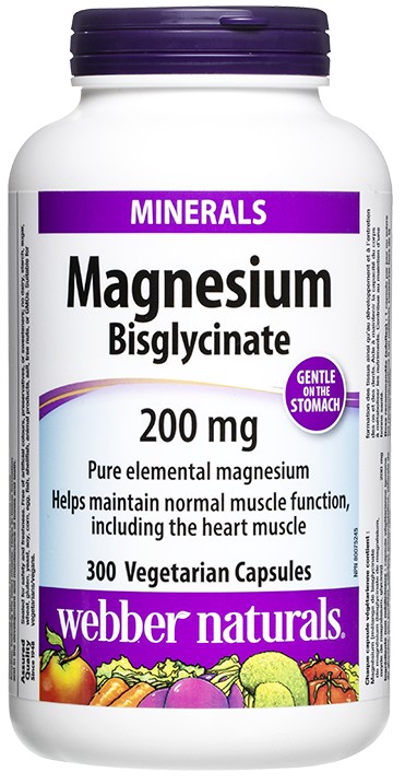 Magnesium Bisglycinate, 200 mg, 300 capsule, Webber Naturals