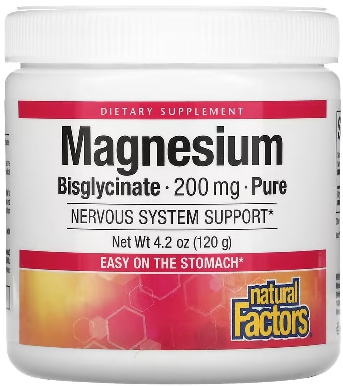 Magnesium Bisglycinate Pure, 200 mg, 120 g, Natural Factors