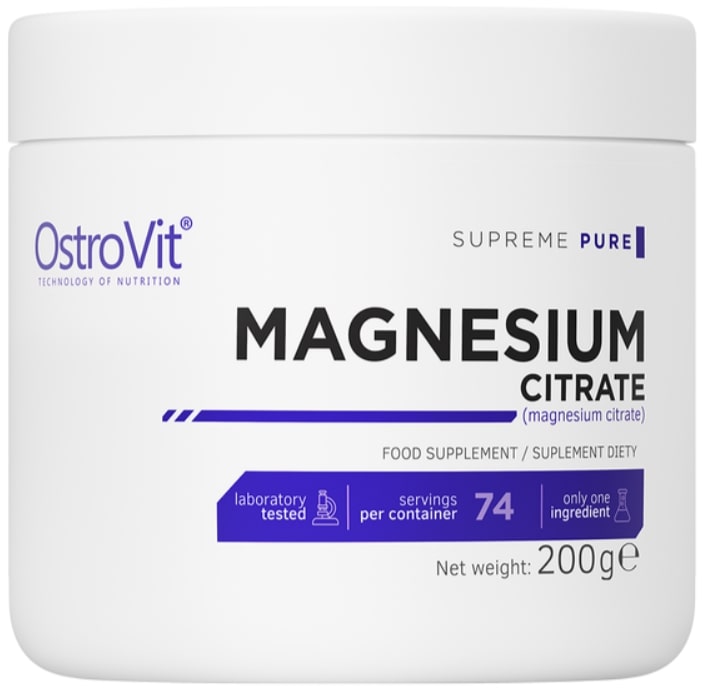 Magnesium Citrate, fără aromă, 200 g, OstroVit