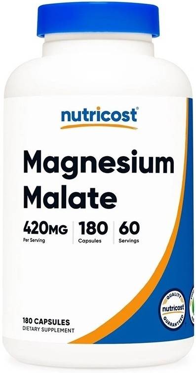 Magnesium Malate, 420 mg, 180 capsule, Nutricost