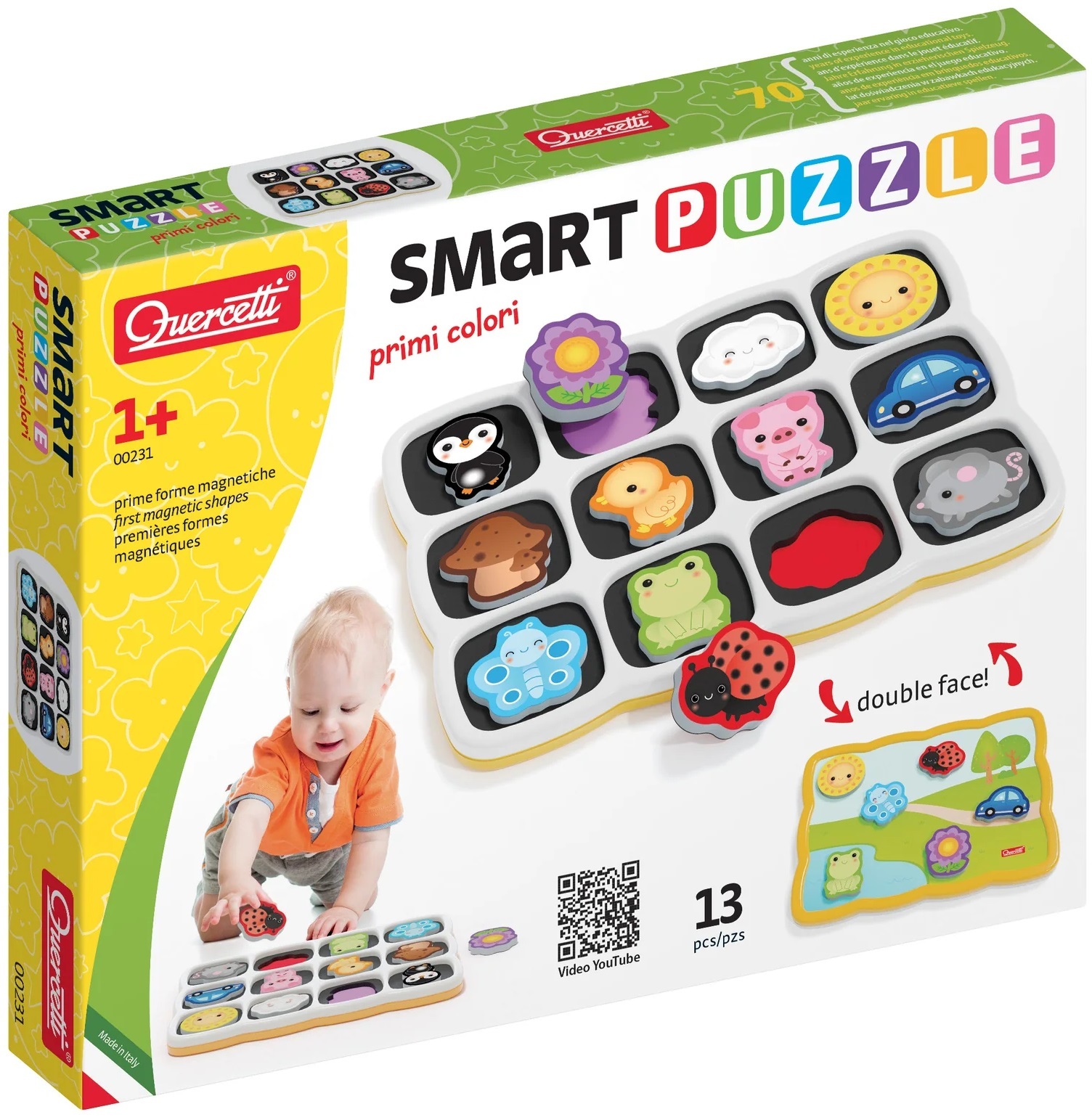 Puzzle magnetic pentru copii Quercetti - Smart, primele culori