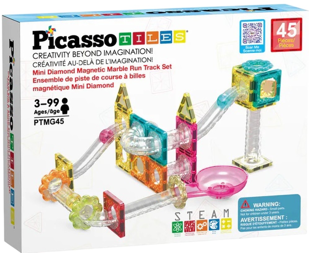 Constructor magnetic Picasso STEAM - Pistă de marmură, Travel, 45 piese