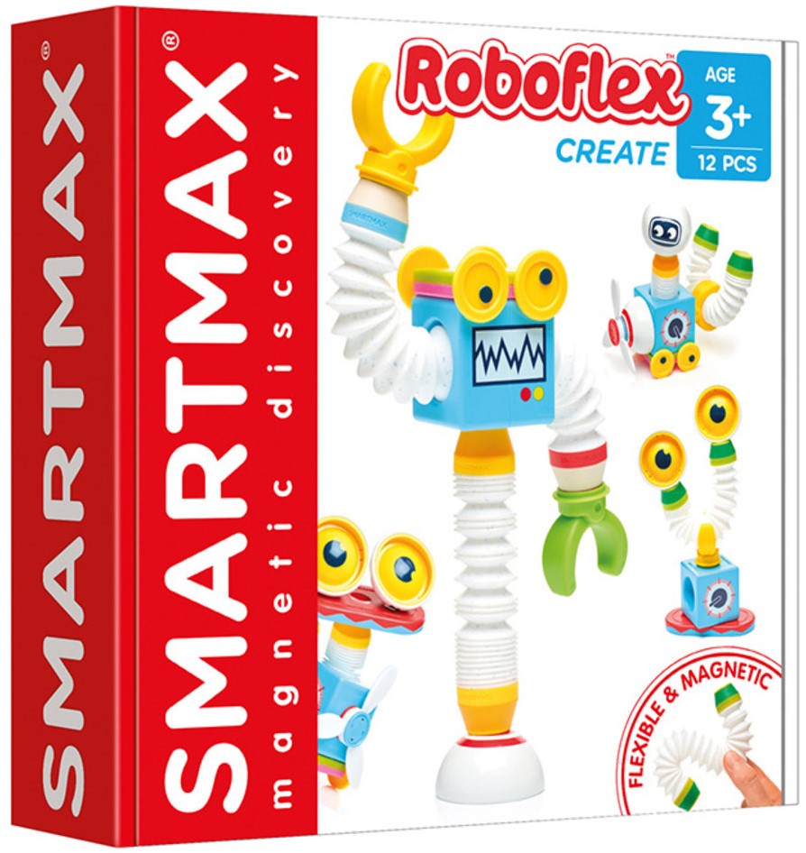 Set de constructie megnetic Smart Games Smartmax - Roboflex , 12 piese