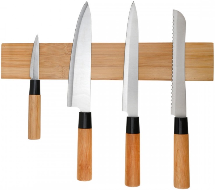Suport magnetic pentru ustensile de bucătărie Estia - Bamboo Essentials, 40 x 7 x 2,5 cm
