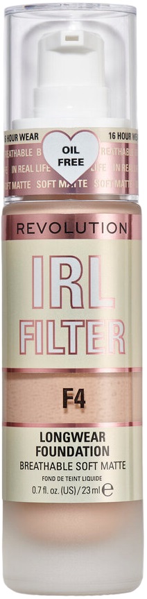 Makeup Revolution Fond de ten de lungă durată  IRL Filter, F4, 23 ml