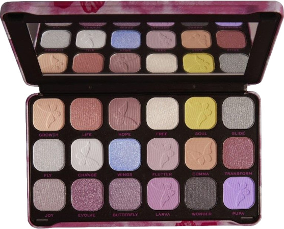 Makeup Revolution Forever Flawless - Paletă de farduri Butterfly, 18 culori