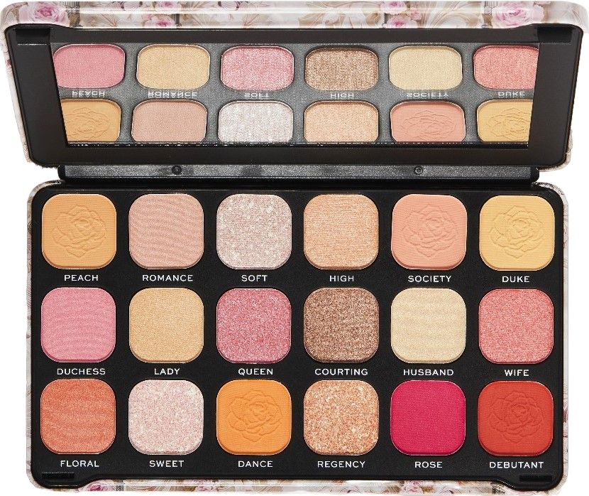 Makeup Revolution Forever Flawless - Paletă de farduri Romance, 18 culori