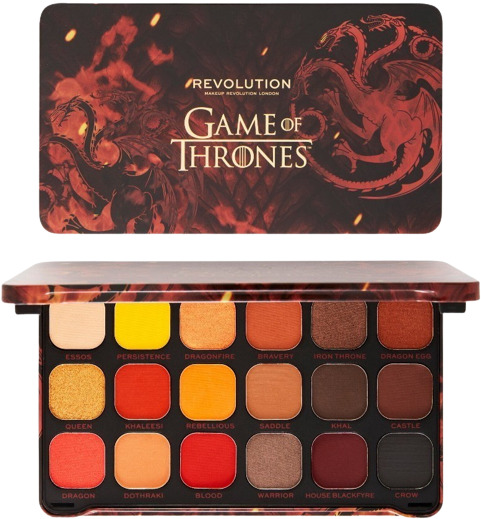 Makeup Revolution Game of Thrones - Paletă de farduri Flawless Mother of Dragon, 18 culori
