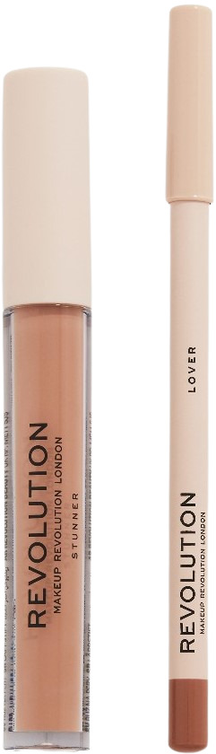 Makeup Revolution Set de buze - Ruj și creion  Lover, 3 ml + 1 g