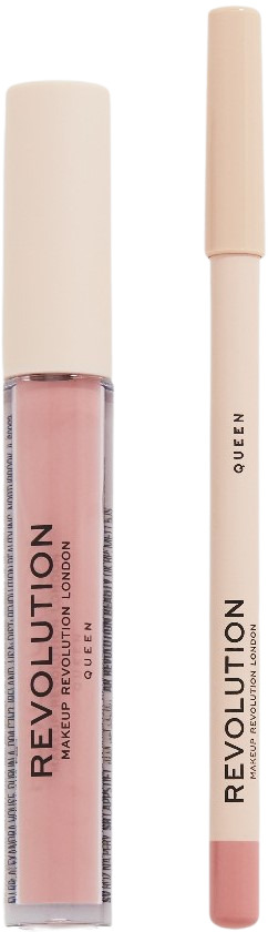 Makeup Revolution Set de buze - Ruj și creion  Queen, 3 ml + 1 g