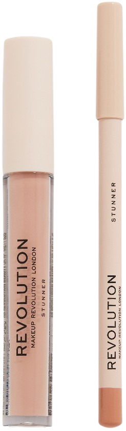 Makeup Revolution Set de buze - Ruj și creion Stunner, 3 ml + 1 g