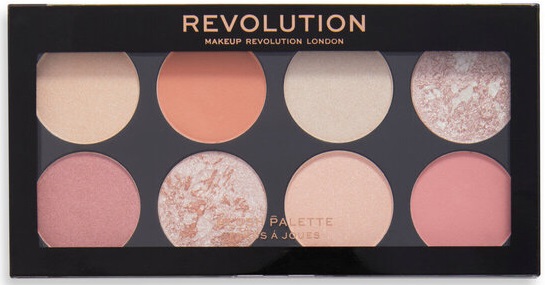 Makeup Revolution Paletă de fard de obraz și iluminator  Golden Desire, 8 culori