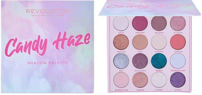 Makeup Revolution - Paletă de farduri Candy Haze, 16 culori