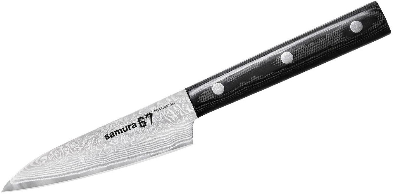 Cuțit mic pentru feliat Samura - Damascus, 67 straturi, 9.8 cm, oțel damasc