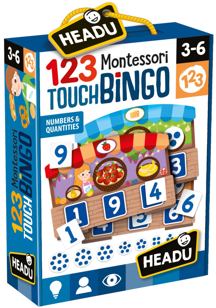 Joc amuzant Headu Montessori - Piata mica, joc de bingo