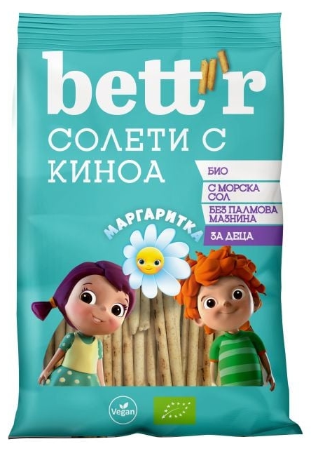 Margareta Bio sărățele cu quinoa și făină de grâu, 50 g, Bett'r