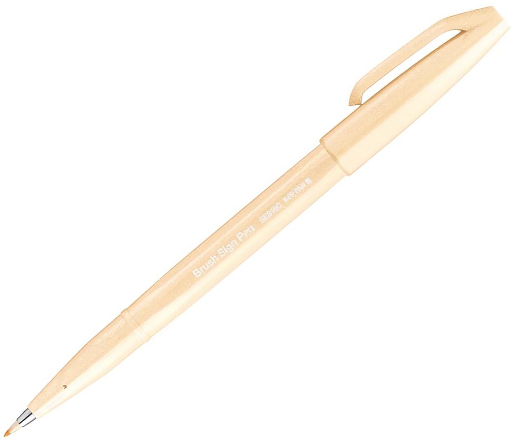 Pentel Sign Pen Pen Brush Marker - SES15C, bej