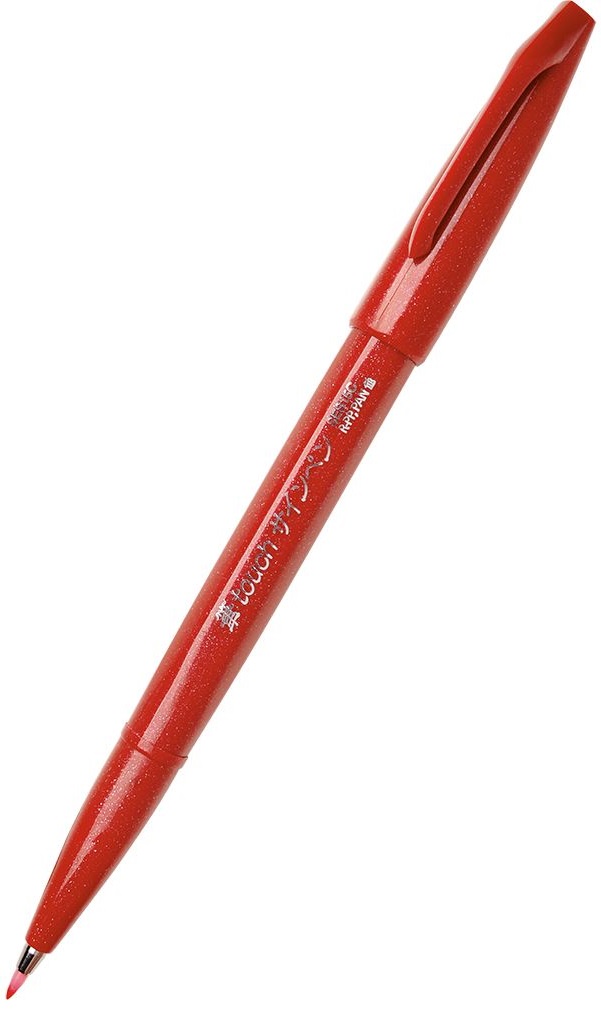 Marker pensula Pentel Sign Pen - SES15C, rosu