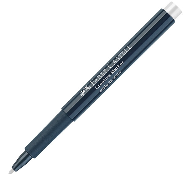 Marker Faber-Castell Creative - Alb, vârf rotund