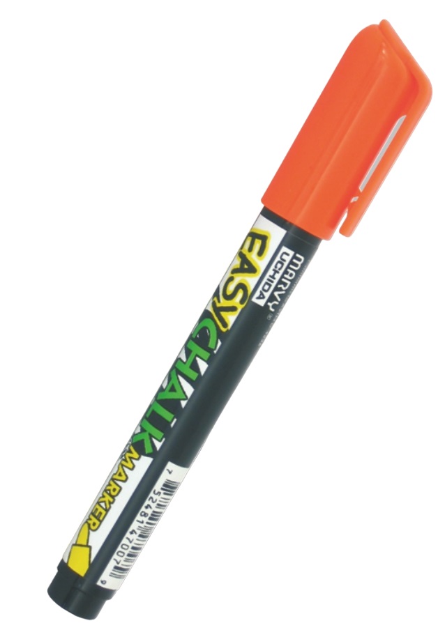 Marker cu cretă Marvy Uchida Easy Chalk -Portacaliu