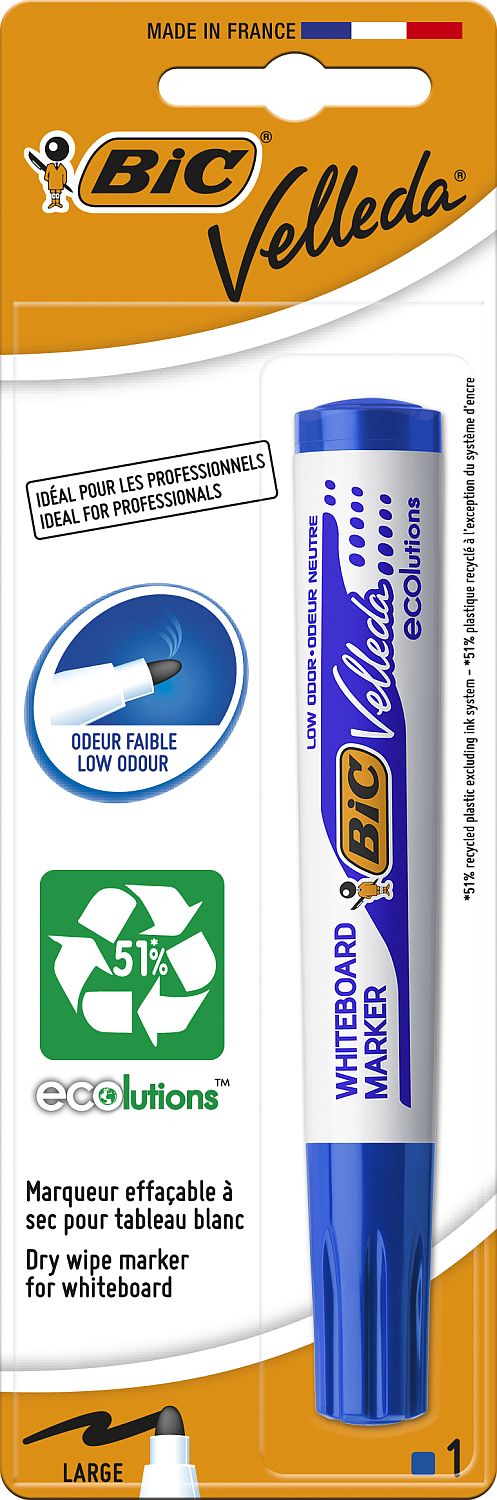 Marker pentru tablă albă BIC Velleda - 1.5 mm, albastru