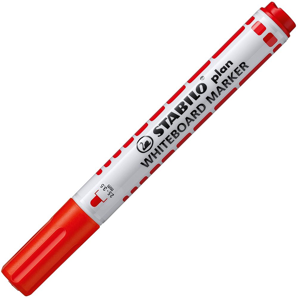 Marker pentru tablă albă Stabilo Plan – vârf rotund, roșu