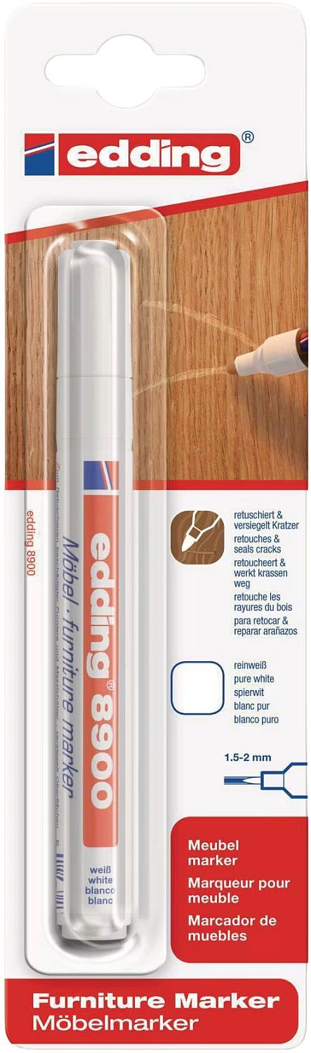 Marker pentru mobilă din lemn Edding 8900 - Alb, 1,5-2,0 mm