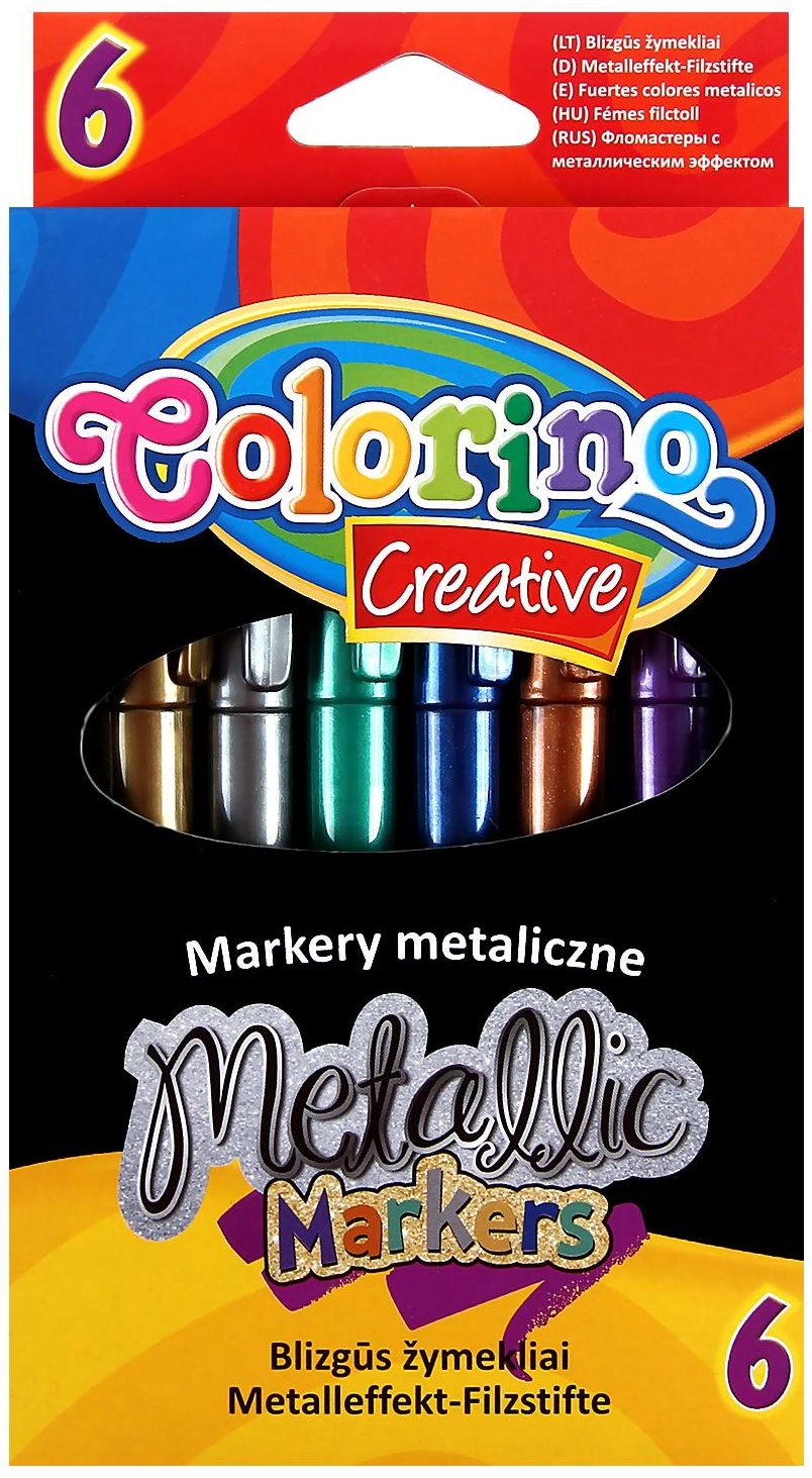 Markere Colorino Creative - 6 culori, metalic