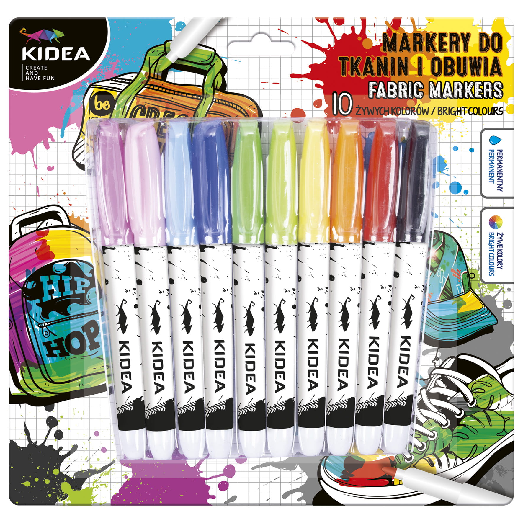 Markere Kidea - pentru textil, 10 culori