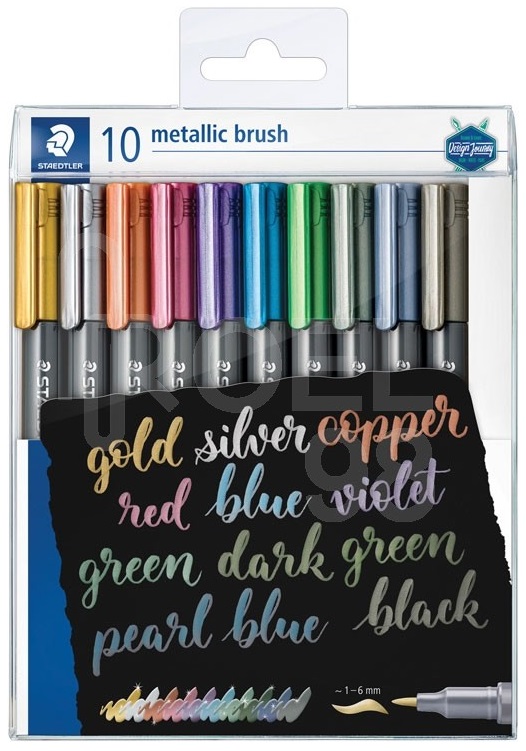 Markere Staedtler - Metallic brush, 1-6 mm, 10 culori