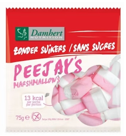 Marshmallow Damhert - fără zahăr, 75 g
