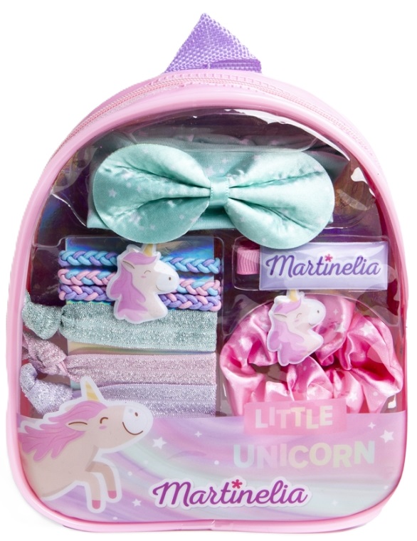 Rucsac pentru copii cu accesorii pentru par Martinelia Little Unicorn - 6 piese