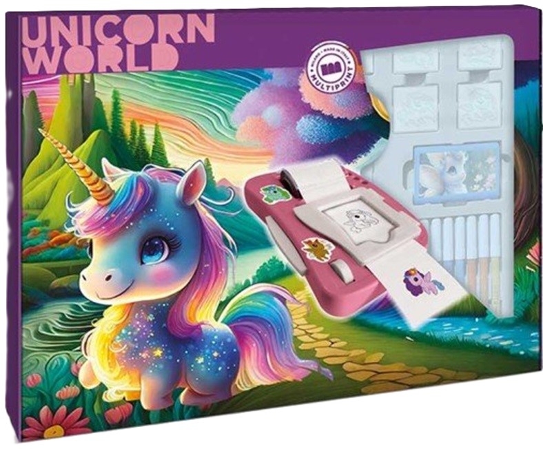 Kit creativ  cu mașină de autocolante  Multiprint - Magic Unicorn