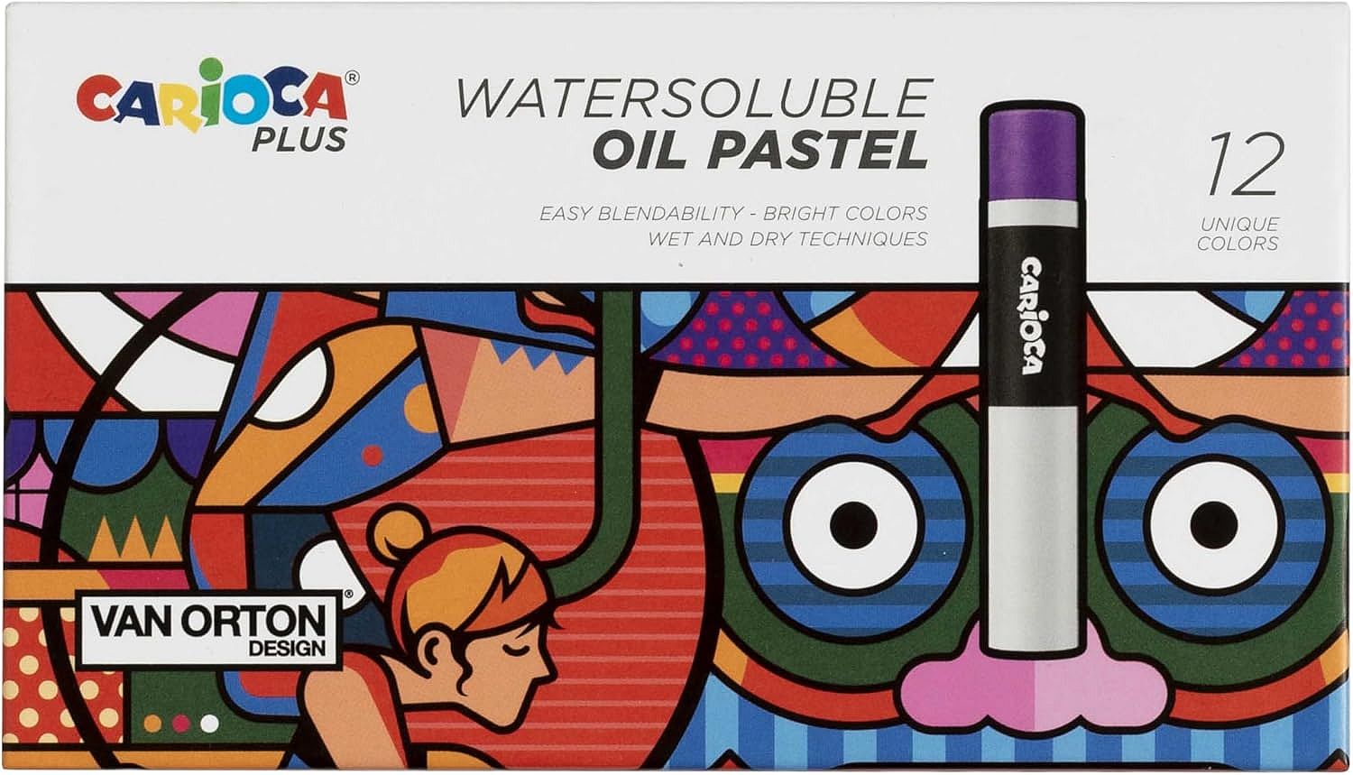 Pasteluri pe baza de ulei Carioca Plus - Van Orton, 12 culori