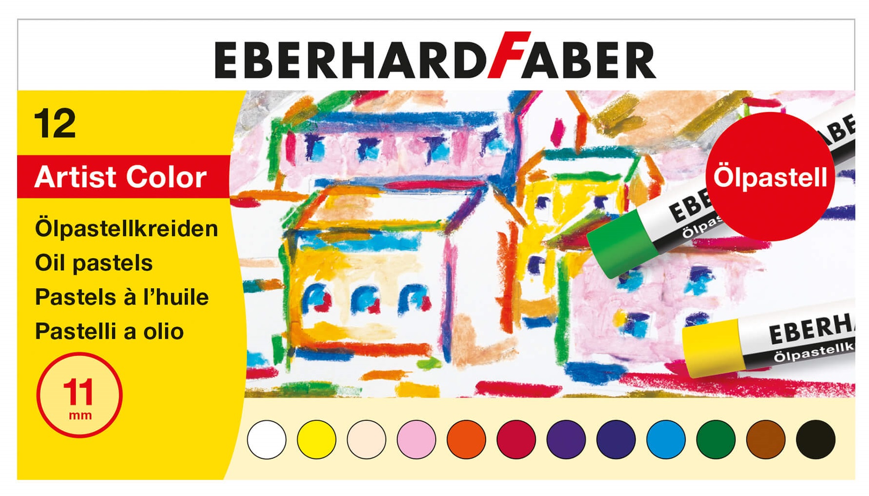 Pasteluri uleioase Eberhard-Faber - 12 culori