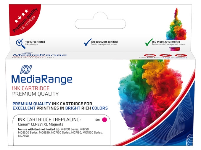 Cartuș de cerneală de schimb MediaRange - MRCP551MXL, pentru Canon PIXMA, Magenta