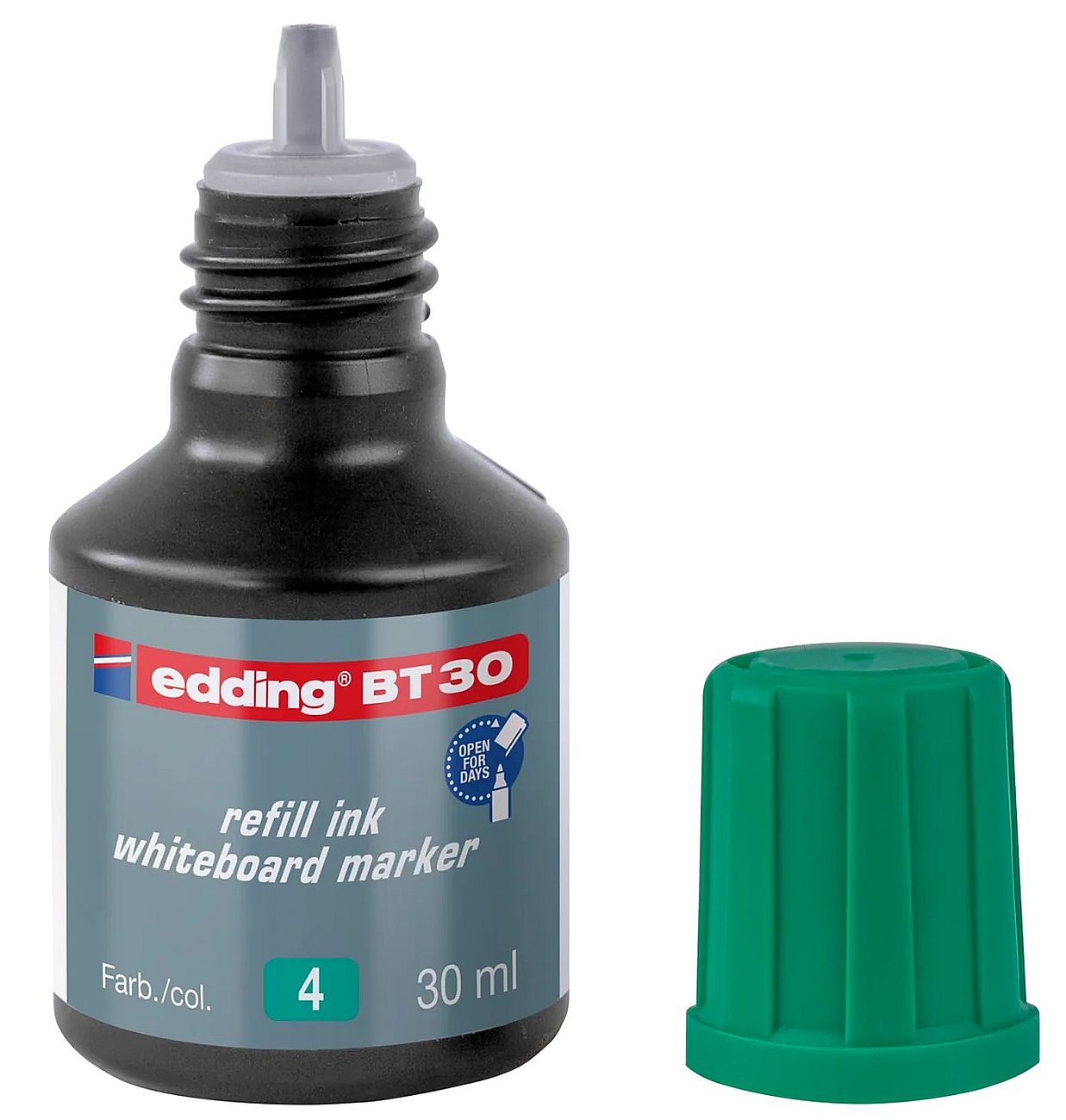 Cerneală pentru markere pentru tablă albă Edding BT 30 - Verde, 30 ml