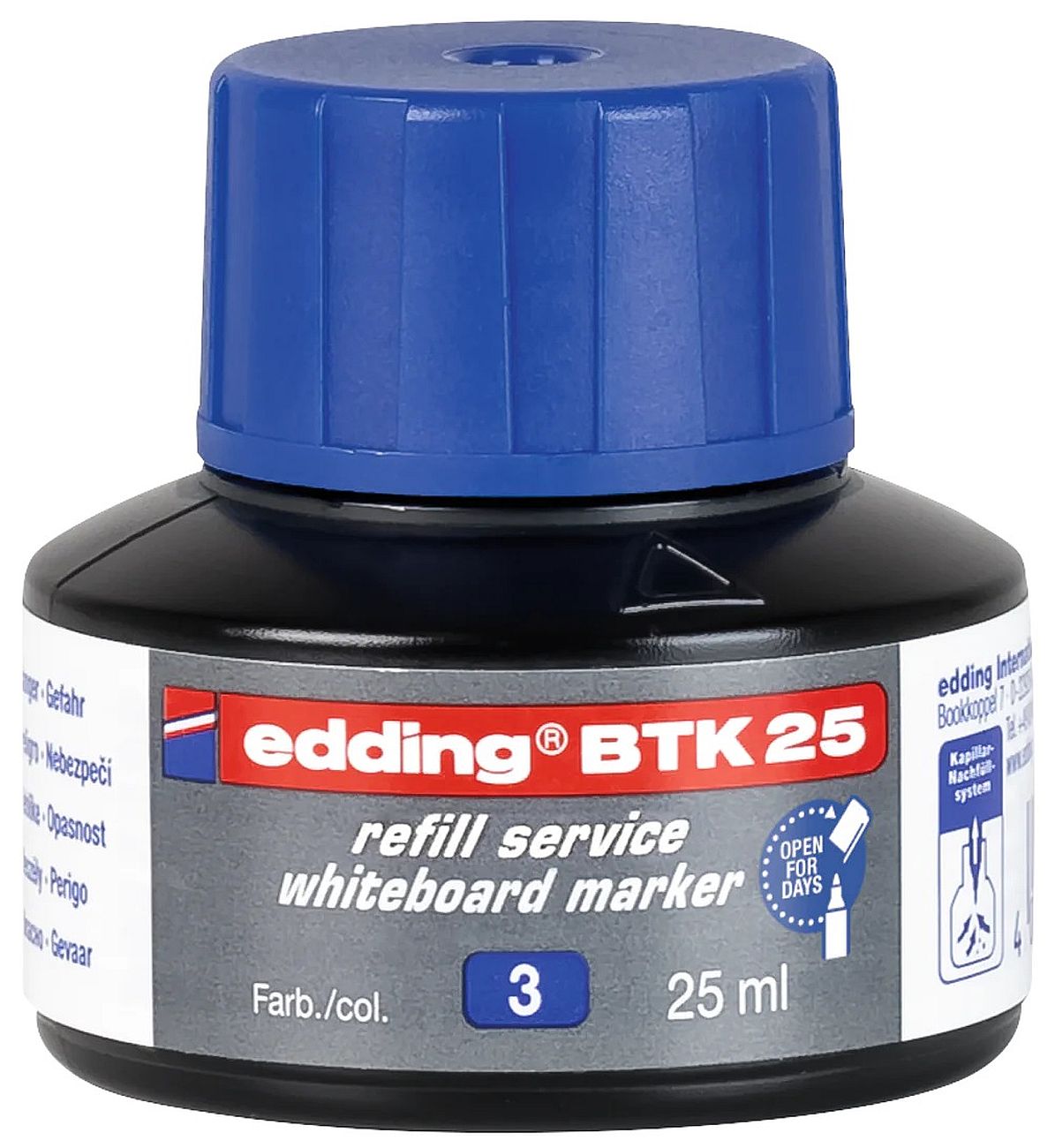 Cerneală pentru markere pentru tablă albă Edding BTK 25 - Albastru, 25 ml