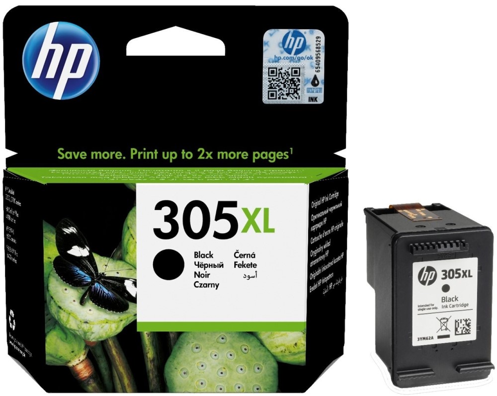 Cartuș de cerneală HP - 305XL, pentru DeskJet 27xx/41xx/Envy 6000, negru